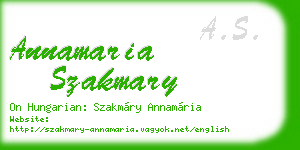 annamaria szakmary business card