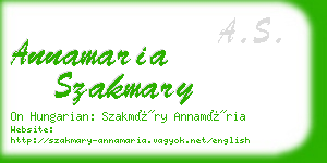 annamaria szakmary business card